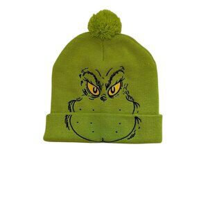 Green Grinch Dr. Seuss Beanie with Pom-Pom, Adult One Size